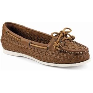 Sperry top-sider Angelfish Boat Shoes Brown Woven Leather 9282153